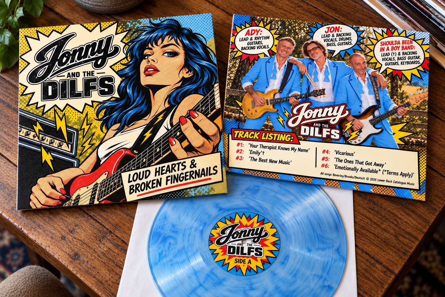 Light blue marble vinyl EP mockup